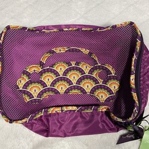 Vera Bradley Small Packing Cube Plum Crazy Toiletry Bag Makeup Bag Travel NWT